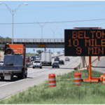 This is a picture of a changeable message sign along interstate 35.