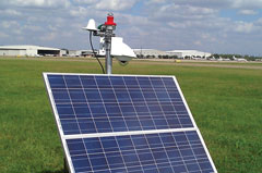 photograph of an installed solar-powered aircraft counting sensor