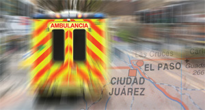 ambulance traveling urban roadway