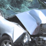 Vehicle damaged by a crash