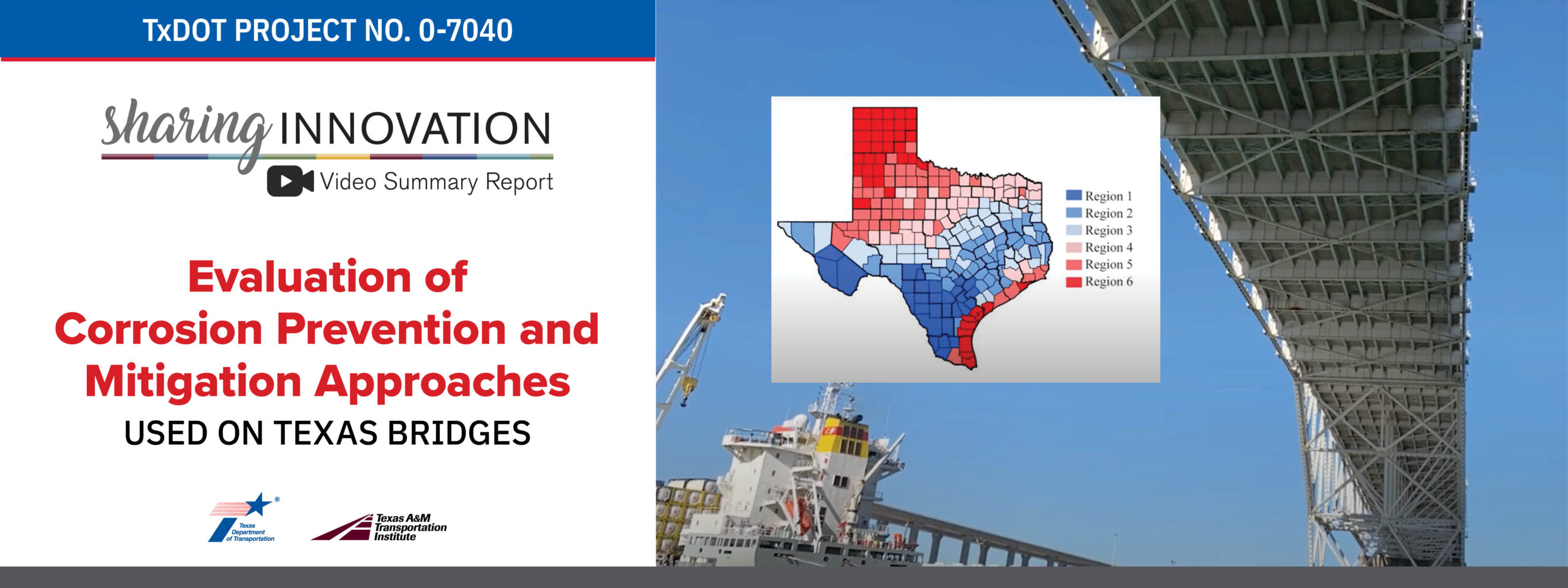 Sharing Innovation Video Summary Report: Evaluation of Corrosion Prevention and Mitigation Approaches Used on Texas Bridges