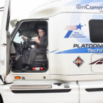 Energy Secretary Perry inside an autonomous truck.