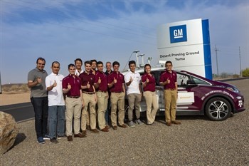 Texas A&M University engineering students at the GM AutoDrive Challenge.