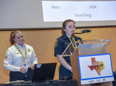 Brooke Ice briefs attendees at the 2018 Texas Child Passenger Safety Conference, held June 24–26 in San Marcos, Texas, on the importance of properly installing child passenger safety seats.