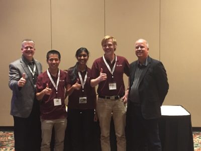 TAMU-ite students accepting an award at the ITE International Collegiate Traffic Bowl.