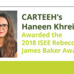 CARTEEH's Haneen Khreis| Awarded teh 2018 ISEE Rebecca James Baker Award