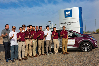 Alireza Talebpour (far left) and the TAMU College of Engineering's AutoDrive competition team