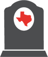 tombstone with state of Texas (graphic)