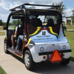 Self-driving golf cart at Traditions in Bryan, TX.