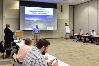 Participants open the 16th Meeting of the FHWA's Sustainable Pavements Program.