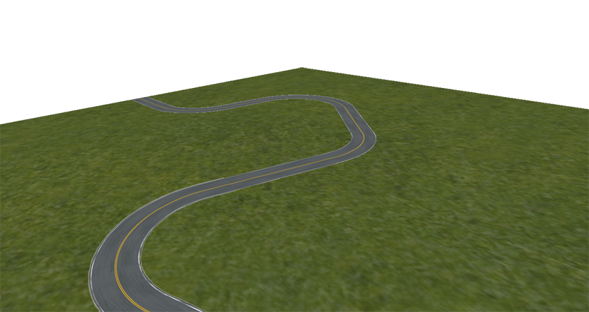driving simulator tile - 2-lane roadway with multiple tight curves (low speed)