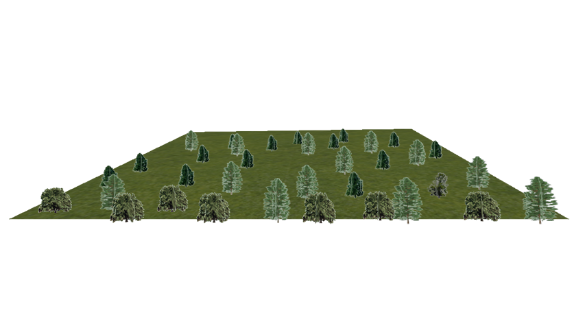 driving simulator tile - hillside with trees