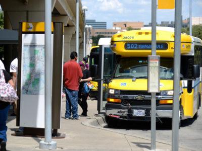 DART park and ride transit bus.