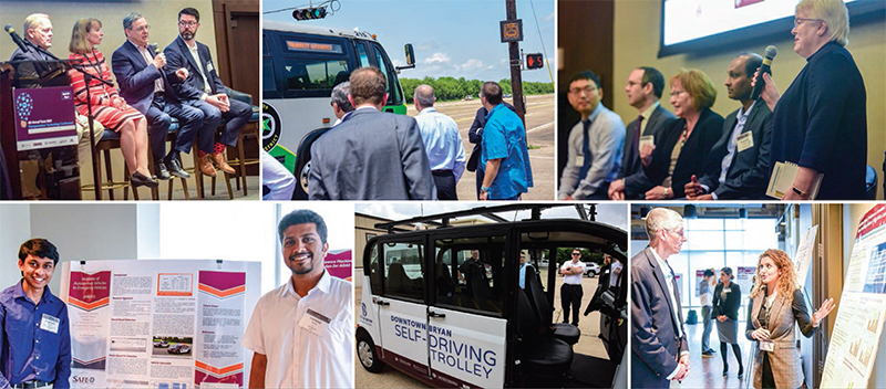 Several photographs of participants, presenters, and speakers taken during the Fourth Annual Transportation Technology Conference.
