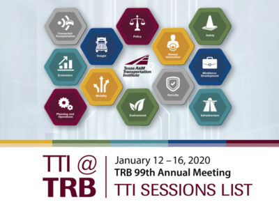 TTI @ TRB Sessions Lists. January 12-16, 2020. TRB 99th annual meeting.