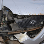 Front end of crashed KIA