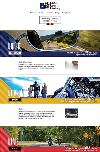 Screenshot of the newly redesigned LookLearnLive website.