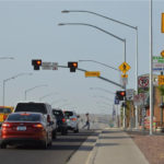 Pedestrian hybrid beacon installed on an Arizona roadway.