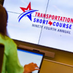 Transportation Short Course logo on screen during virtual conference.