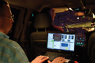 Driving study being conducted using the FaceLAB® Eye Tracking System.