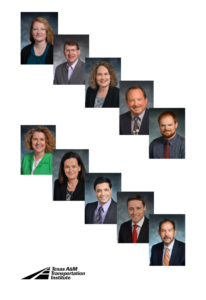 Headshot photos are of TTI employees who are recently appointed as TRB committee chairs or co-chairs.