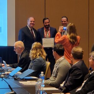 Roger Bligh and Nathan Schulz received the Best Paper Award from the Transportation Research Board's Standing Committee on Roadside Safety and Design.