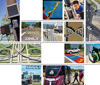 Transportation research photo collage.