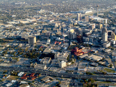 Aerial photo of downtown San Antonio, Texas.