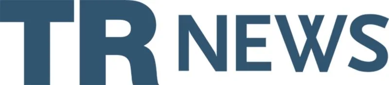 The image shows the text TR NEWS in large, bold, blue letters on a white background.