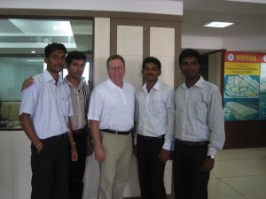 John Overman with four transportation planners from Mumbai