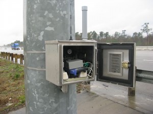 Up close view of traffic monitoring device