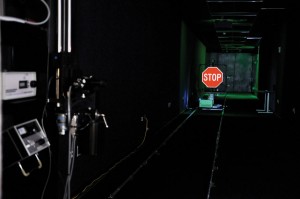 Inside the darkened visibility laboratory
