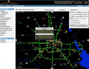 A screen shot of the Houston TranStar website.
