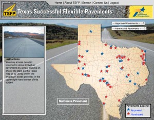 Screenshot of Texas Flexible Pavements website