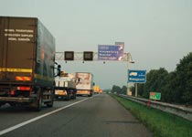 view of freight traffic on European roadway