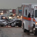 ambulance at a car crash site
