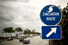 evacuation route signage in coastal area