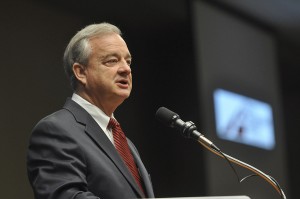 This is a photo of Texas A&M University System Chancellor John Sharp.