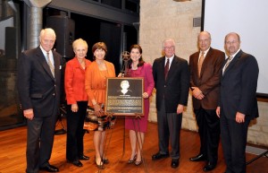 This is a photo of the speakers at Lady Bird Johnson's Transportation Hall of Honor ceremony.
