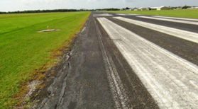This is a photo of the edge of a runway.