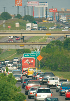view of a congested freeway