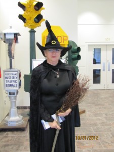 This is a photo of a woman dressed as a witch.
