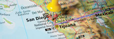 map focusing on San Diego and Tijuana region